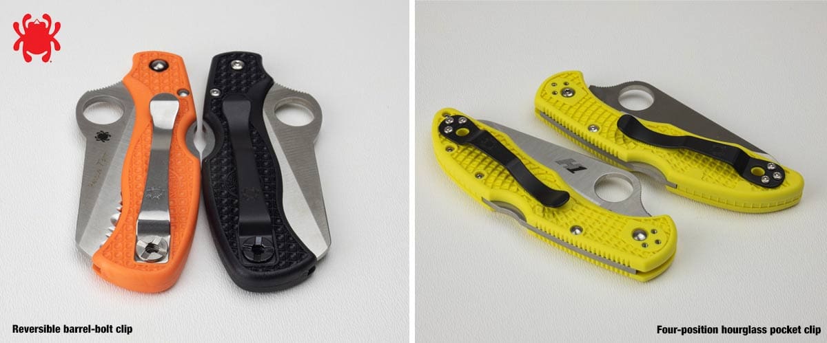 Navajas con clips reversibles para zurdos