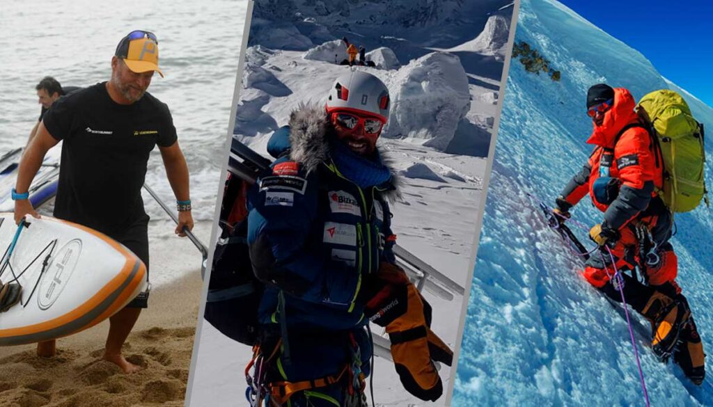 Alex Txikon, Antonio de la Rosa y Ferran Latorre evento Sea to Summit